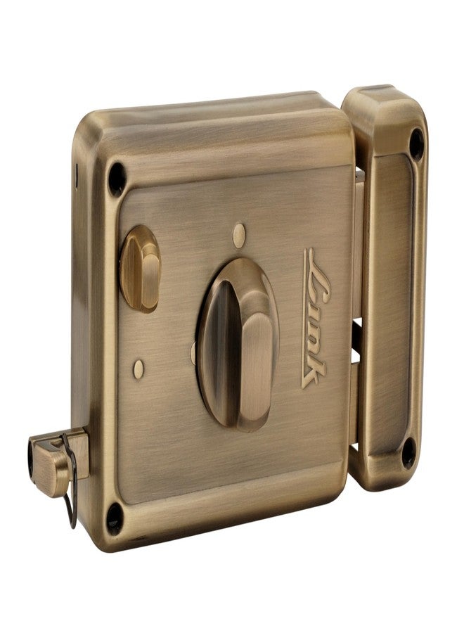 Link Stormbolt Rim Lock for Door | Double Action Movement Lock with 3 Brass Key for Home, Office, Hotel Door | Heavy Duty Lock with One Side Key, Antique | 10 Years Warranty - Image 5